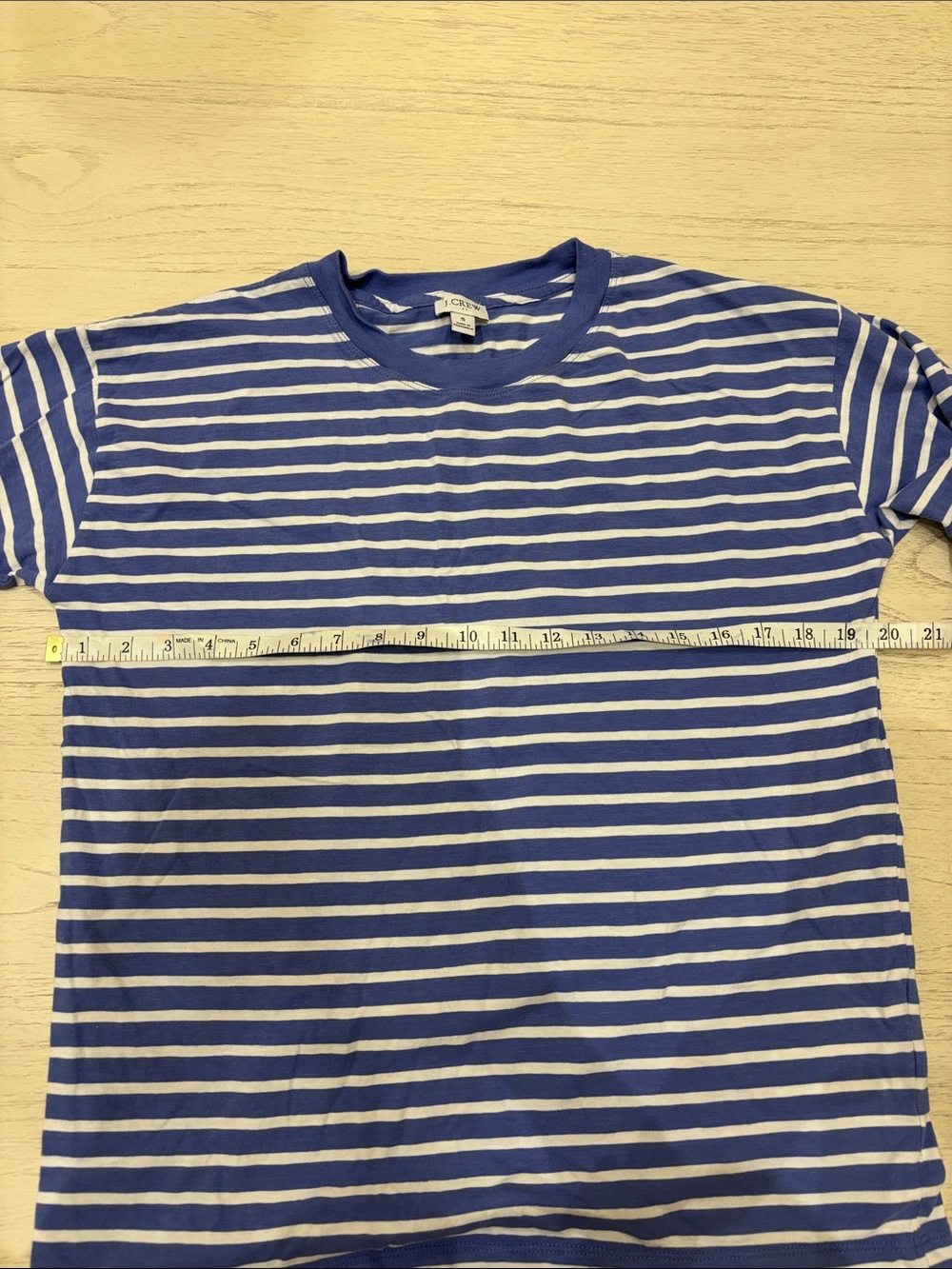 J. Crew Blue and White Striped Crewneck Tee - Picture 6 of 7